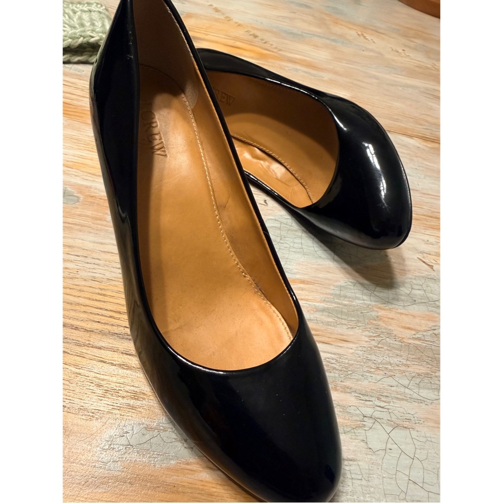 JCrew patent leather wedges